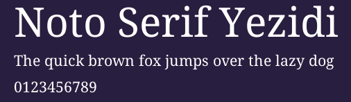 Noto Serif Yezidi Preview