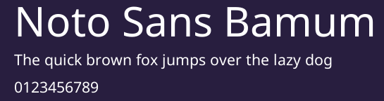 Noto Sans Bamum Preview