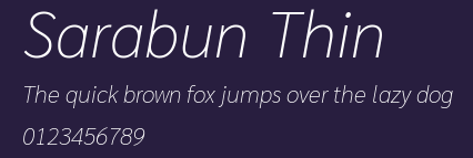 Sarabun Thin Preview