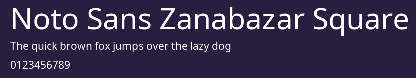Noto Sans Zanabazar Square Preview