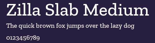 Zilla Slab Medium Preview