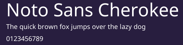 Noto Sans Cherokee Preview