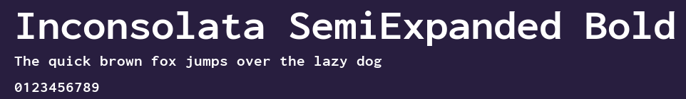 Inconsolata SemiExpanded Bold Preview