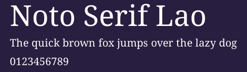 Noto Serif Lao Preview