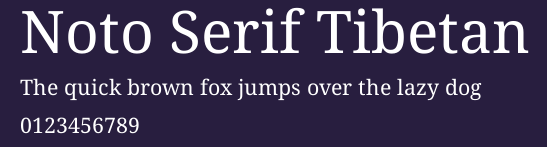 Noto Serif Tibetan Preview