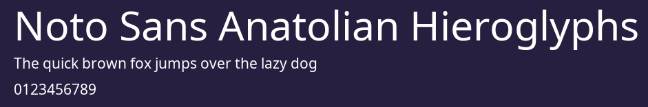Noto Sans Anatolian Hieroglyphs Preview