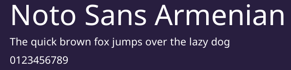 Noto Sans Armenian Preview