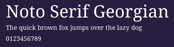 Noto Serif Georgian Preview