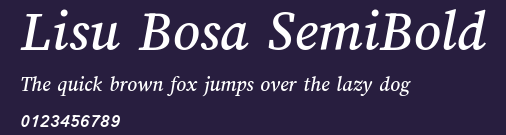 Lisu Bosa SemiBold Preview