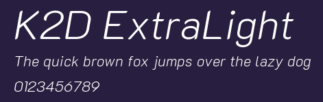 K2D ExtraLight Preview