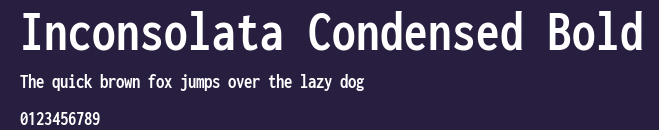 Inconsolata Condensed Bold Preview