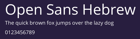 Open Sans Hebrew Preview