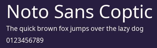 Noto Sans Coptic Preview