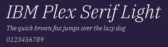 IBM Plex Serif Light Preview