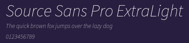 Source Sans Pro ExtraLight Preview