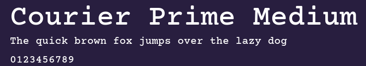 Courier Prime Medium Preview
