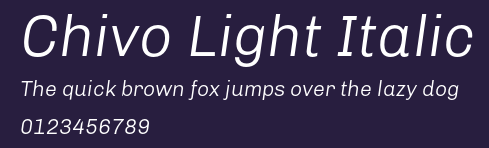 Chivo Light Italic Preview