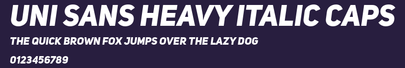 Uni Sans Heavy Italic CAPS Preview