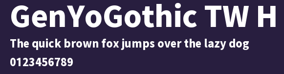 GenYoGothic TW HPreview Images