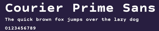Courier Prime Sans Preview