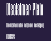 Disclaimer Plain Preview