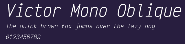 Victor Mono Oblique Preview