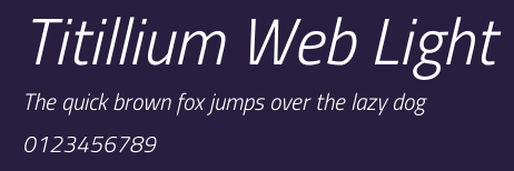 Titillium Web Light Preview