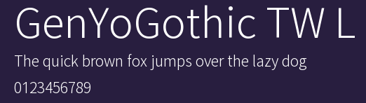 GenYoGothic TW LPreview Images