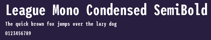 League Mono Condensed SemiBold Preview