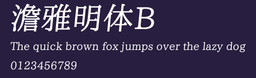 澹雅明体B Preview