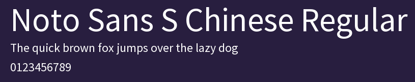 Noto Sans S Chinese Regular Preview