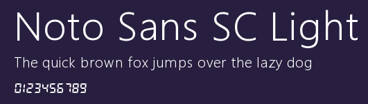 Noto Sans SC Light Preview