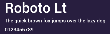 Roboto Lt Preview