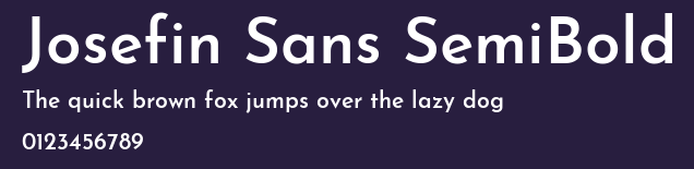Josefin Sans SemiBold Preview