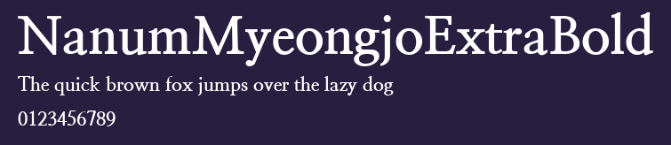 NanumMyeongjoExtraBold Preview