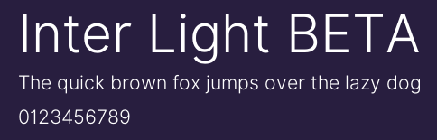 Inter Light BETA Preview