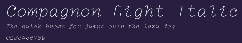 Compagnon Light Italic Preview
