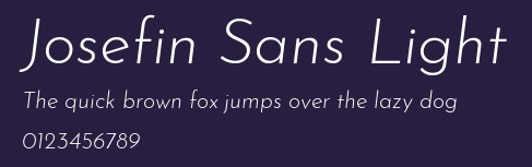 Josefin Sans Light Preview