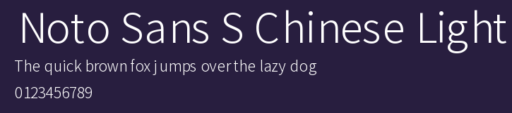 Noto Sans S Chinese Light Preview