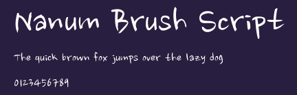 Nanum Brush Script Preview