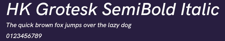HK Grotesk SemiBold Italic Preview