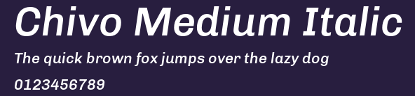 Chivo Medium Italic Preview