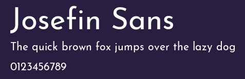 Josefin Sans Preview