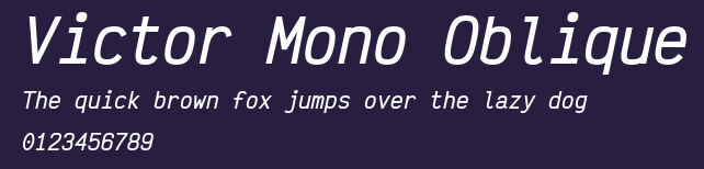 Victor Mono Oblique Preview