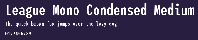 League Mono Condensed Medium Preview