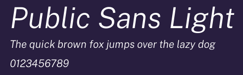 Public Sans Light Preview