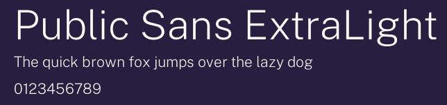 Public Sans ExtraLight Preview