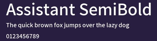 Assistant SemiBold Preview