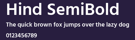 Hind SemiBold Preview