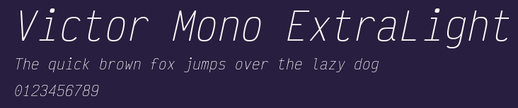 Victor Mono ExtraLight Preview